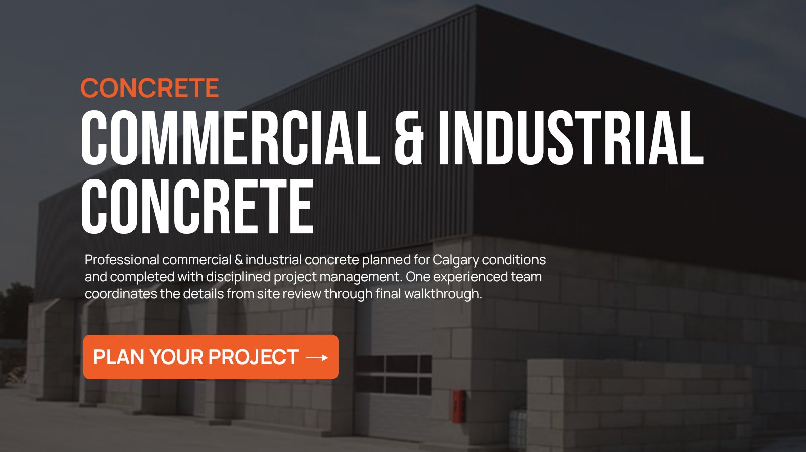 Commercial & Industrial Concrete project in Calgary