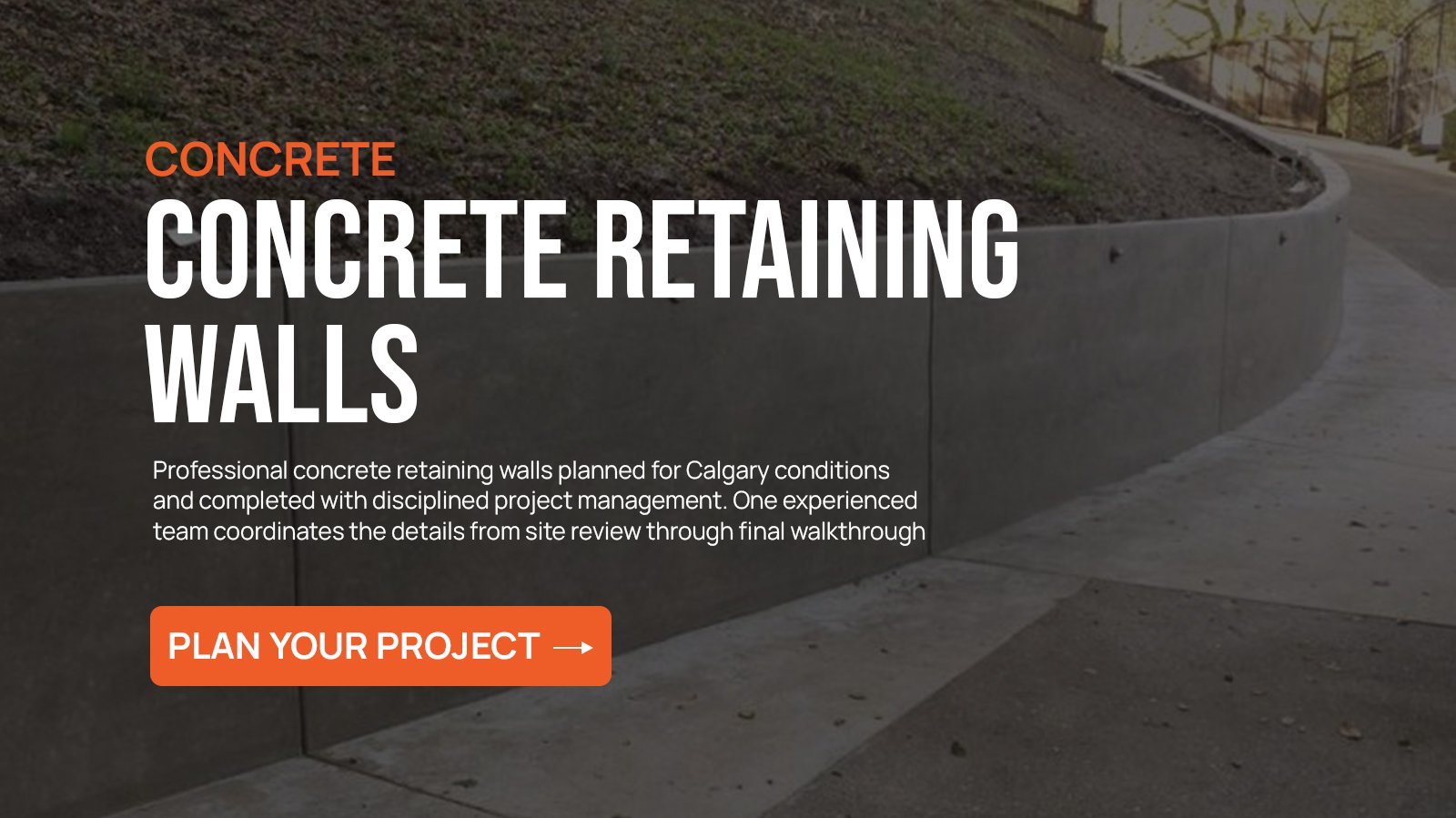 Concrete Retaining Walls project in Calgary