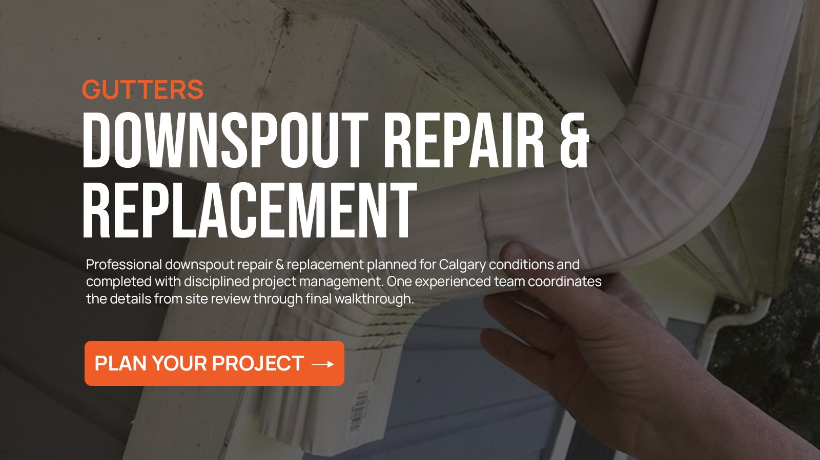 Downspout Repair & Replacement project in Calgary