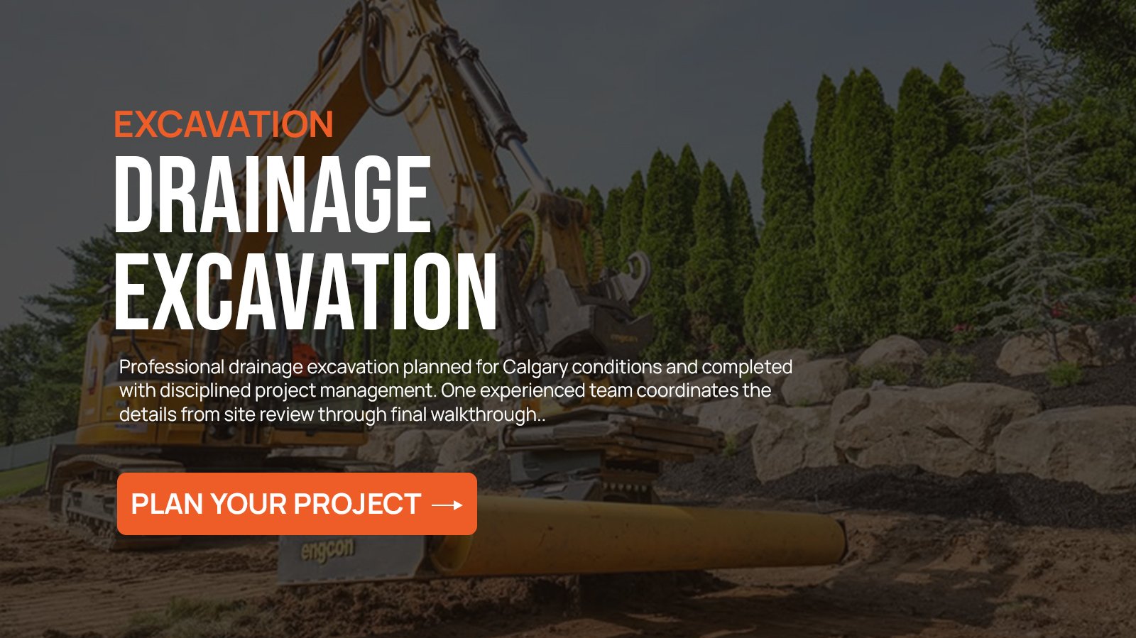 Drainage Excavation project in Calgary