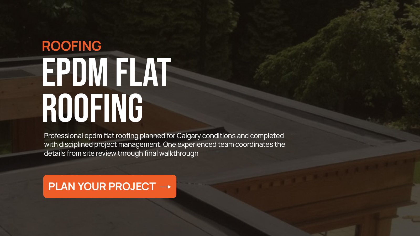 EPDM Flat Roofing project in Calgary