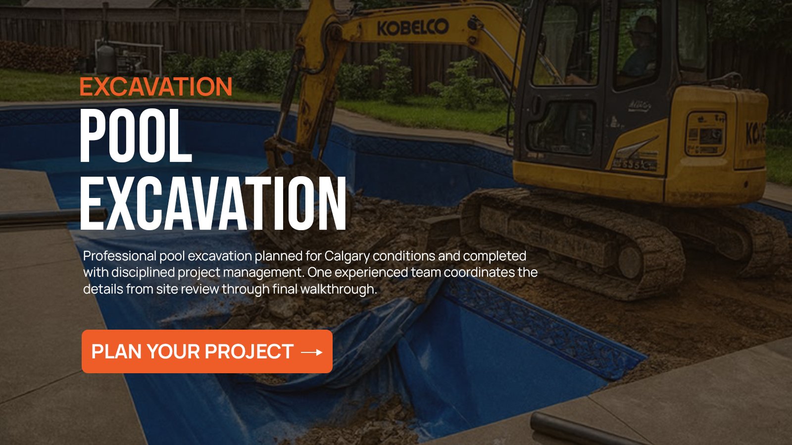 Pool Excavation project in Calgary