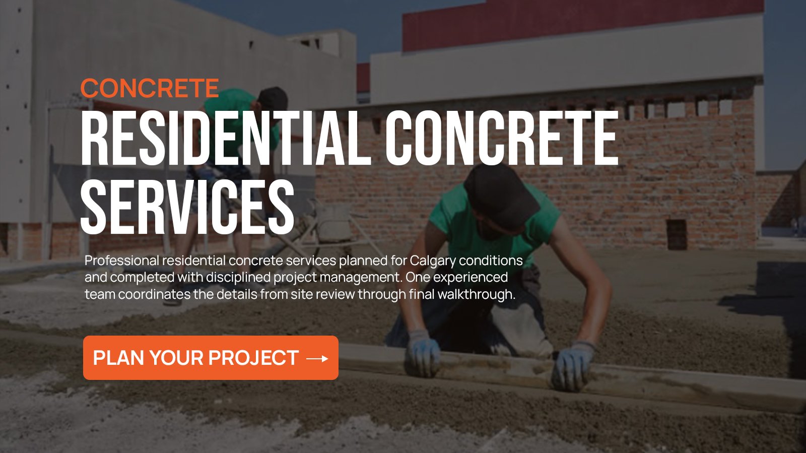 Residential Concrete Services project in Calgary